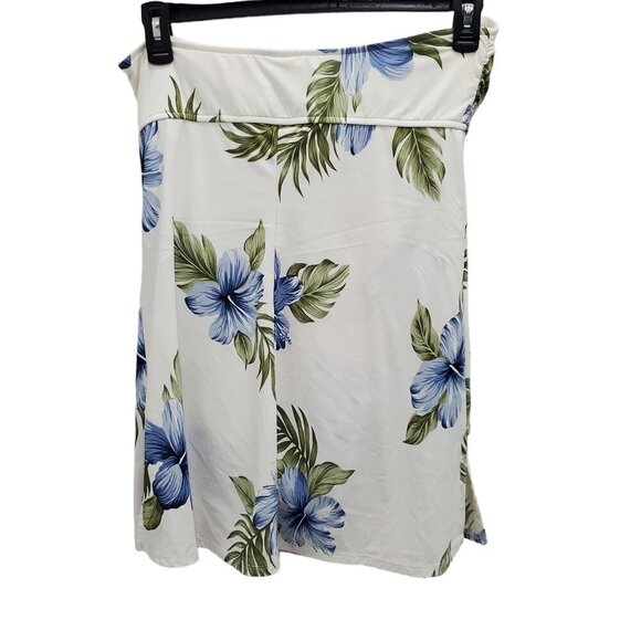 Leilani‎ Woman's Vintage White Blue Tropical Floral Halter Swim Dress Plus Sz 14 - Picture 6 of 6